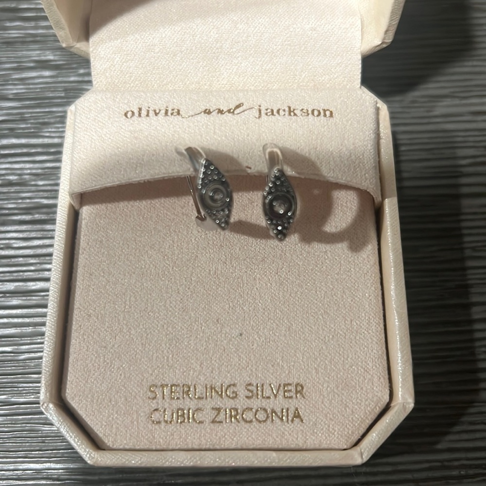 STERLING SILVER & CUBIC ZIRCONIA Earrings by Olivia and Jackson